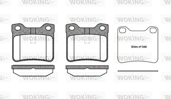 Woking P2213.10 - Тормозные колодки, дисковые, комплект autospares.lv