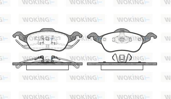 Woking P7913.00 - Тормозные колодки, дисковые, комплект autospares.lv