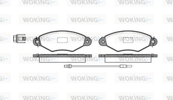 Woking P7433.01 - Тормозные колодки, дисковые, комплект autospares.lv