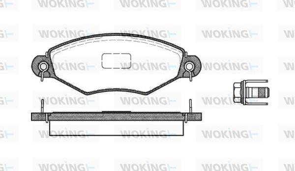 Woking P7433.10 - Тормозные колодки, дисковые, комплект autospares.lv