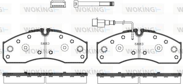 Woking P7513.42 - Тормозные колодки, дисковые, комплект autospares.lv