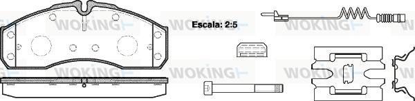 Woking P7513.22 - Тормозные колодки, дисковые, комплект autospares.lv