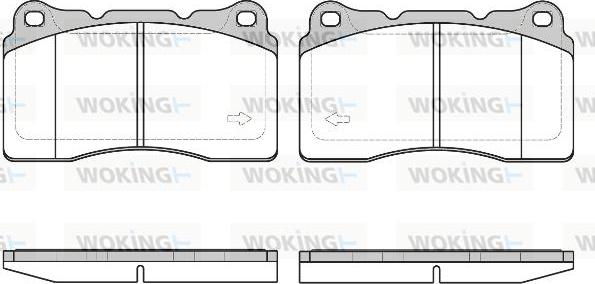 Woking P7663.40 - Тормозные колодки, дисковые, комплект autospares.lv