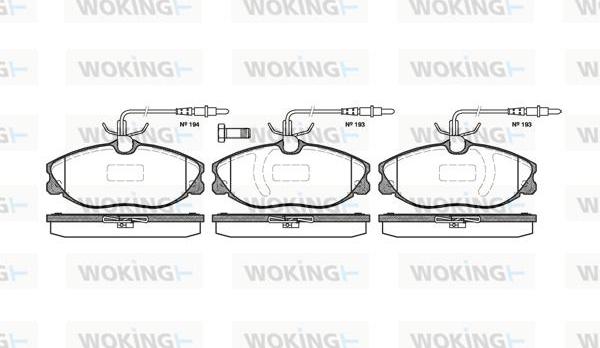 Woking P7043.14 - Тормозные колодки, дисковые, комплект autospares.lv