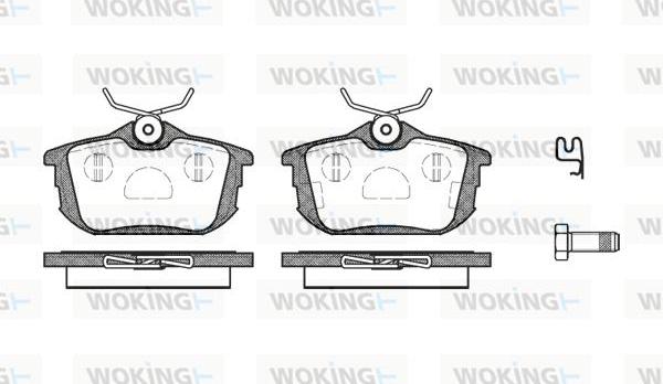 Woking P7053.02 - Тормозные колодки, дисковые, комплект autospares.lv