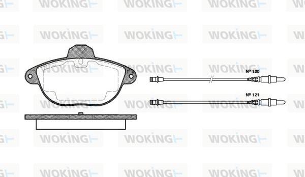 Woking P7083.04 - Тормозные колодки, дисковые, комплект autospares.lv