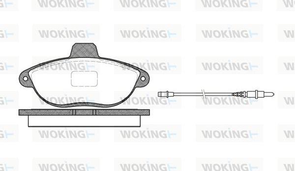 Woking P7023.02 - Тормозные колодки, дисковые, комплект autospares.lv