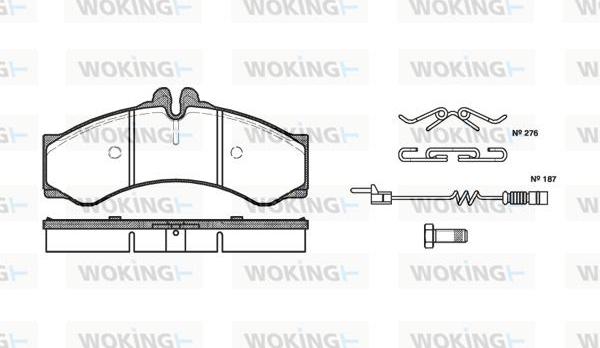 Woking P7143.02 - Тормозные колодки, дисковые, комплект autospares.lv