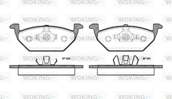 Woking P7333.20 - Тормозные колодки, дисковые, комплект autospares.lv