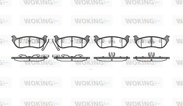 Woking P7283.12 - Тормозные колодки, дисковые, комплект autospares.lv
