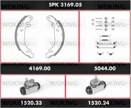 Woking SPK 3169.05 - Комплект тормозных колодок, барабанные autospares.lv
