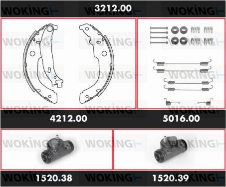 Woking SPK 3212.00 - Комплект тормозных колодок, барабанные autospares.lv