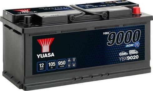 Yuasa YBX9020 - Стартерная аккумуляторная батарея, АКБ autospares.lv