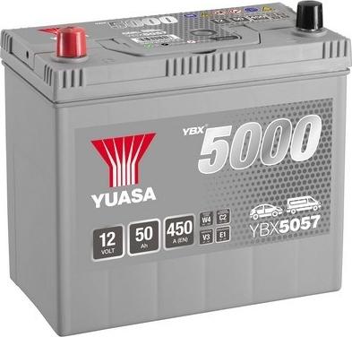 Yuasa YBX5057 - Стартерная аккумуляторная батарея, АКБ autospares.lv