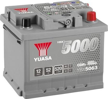 Yuasa YBX5063 - Стартерная аккумуляторная батарея, АКБ autospares.lv