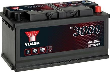 Yuasa YBX3019 - Стартерная аккумуляторная батарея, АКБ autospares.lv