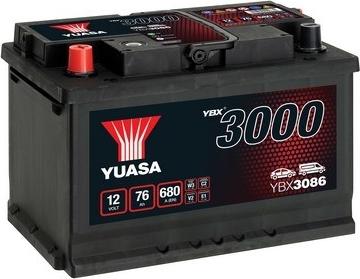 Yuasa YBX3086 - Стартерная аккумуляторная батарея, АКБ autospares.lv