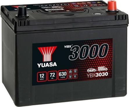 Yuasa YBX3030 - Стартерная аккумуляторная батарея, АКБ autospares.lv