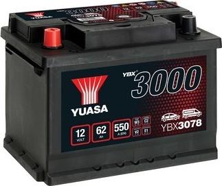 Yuasa YBX3078 - Стартерная аккумуляторная батарея, АКБ autospares.lv