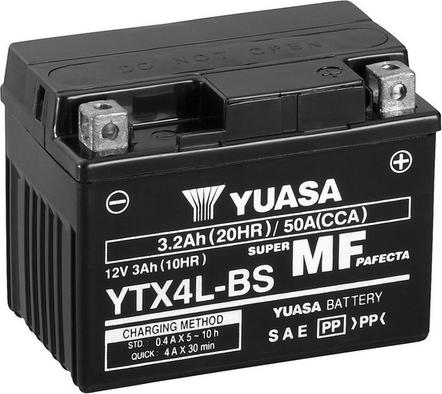 Yuasa YTX4L-BS - Стартерная аккумуляторная батарея, АКБ autospares.lv