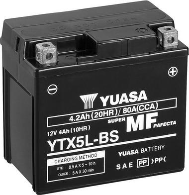 Yuasa YTX5L-BS - Стартерная аккумуляторная батарея, АКБ autospares.lv