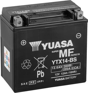 Yuasa YTX14-BS - Стартерная аккумуляторная батарея, АКБ autospares.lv