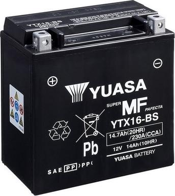 Yuasa YTX16-BS - Стартерная аккумуляторная батарея, АКБ autospares.lv