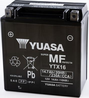 Yuasa YTX16 - Стартерная аккумуляторная батарея, АКБ autospares.lv