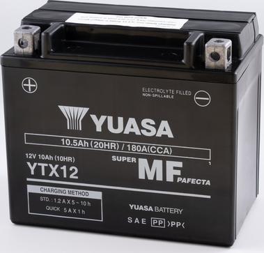 Yuasa YTX12 - Стартерная аккумуляторная батарея, АКБ autospares.lv