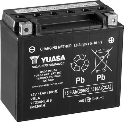 Yuasa YTX20HL-BS - Стартерная аккумуляторная батарея, АКБ autospares.lv