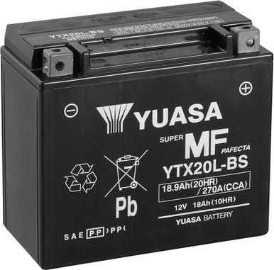 Yuasa YTX20L-BS - Стартерная аккумуляторная батарея, АКБ autospares.lv