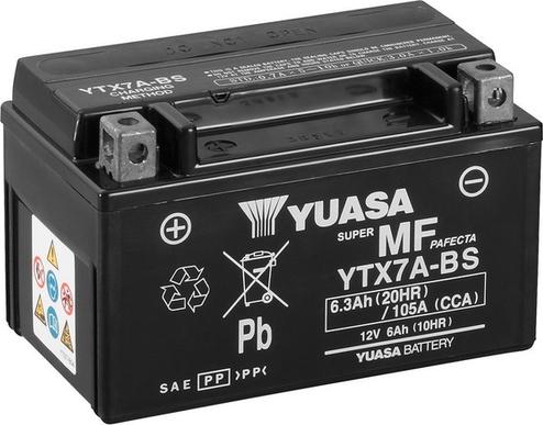 Yuasa YTX7A-BS - Стартерная аккумуляторная батарея, АКБ autospares.lv