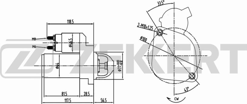 Zekkert AN-1006 - Стартер autospares.lv