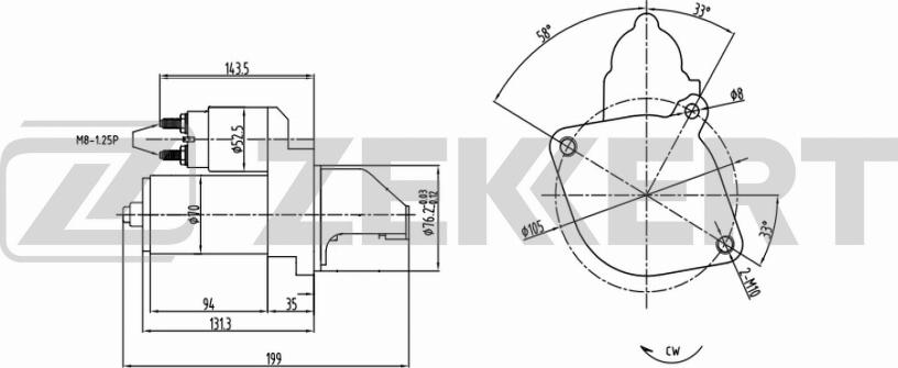 Zekkert AN-1019 - Стартер autospares.lv