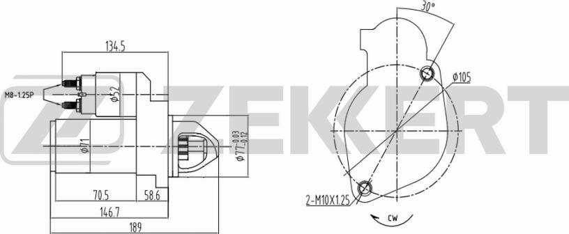 Zekkert AN-1010 - Стартер autospares.lv