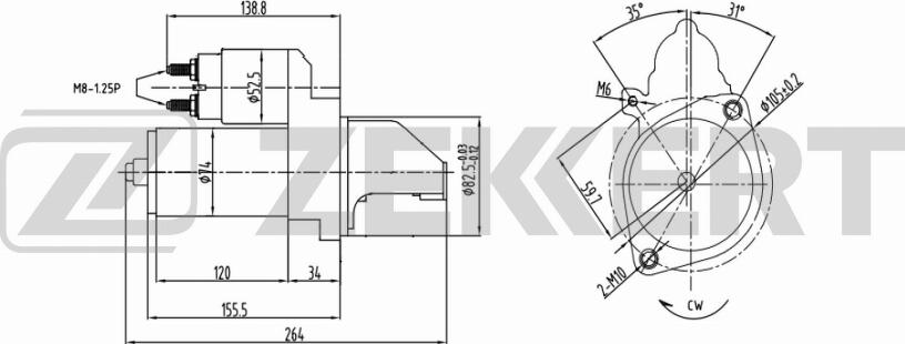 Zekkert AN-1022 - Стартер autospares.lv