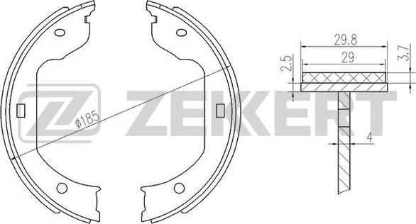 Zekkert BK-4443 - Комплект тормозных колодок, барабанные autospares.lv