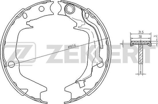 Zekkert BK-4442 - Комплект тормозных колодок, барабанные autospares.lv