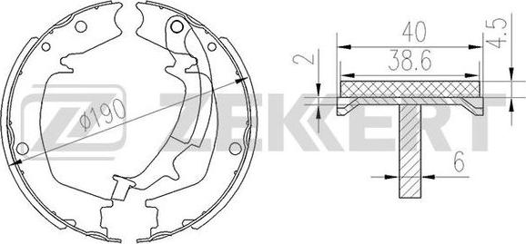 Zekkert BK-4451 - Комплект тормозных колодок, барабанные autospares.lv