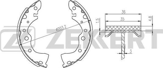 Zekkert BK-4458 - Комплект тормозных колодок, барабанные autospares.lv