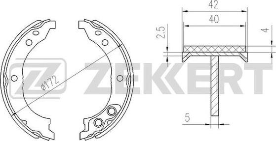 Zekkert BK-4453 - Комплект тормозных колодок, барабанные autospares.lv