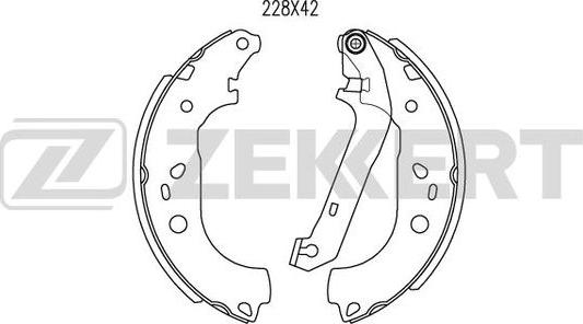 Zekkert BK-4469 - Комплект тормозных колодок, барабанные autospares.lv