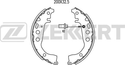 Zekkert BK-4436 - Комплект тормозных колодок, барабанные autospares.lv