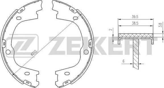 Zekkert BK-4437 - Комплект тормозных колодок, барабанные autospares.lv