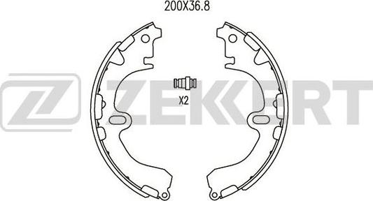 Zekkert BK-4421 - Комплект тормозных колодок, барабанные autospares.lv