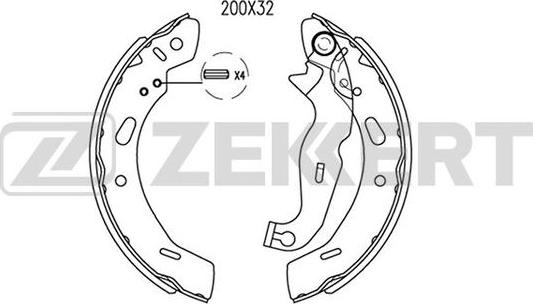 Zekkert BK-4095 - Комплект тормозных колодок, барабанные autospares.lv