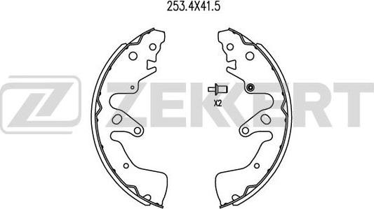 Zekkert BK-4049 - Комплект тормозных колодок, барабанные autospares.lv