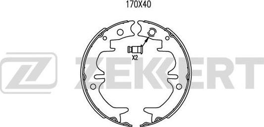 Zekkert BK-4044 - Комплект тормозных колодок, барабанные autospares.lv