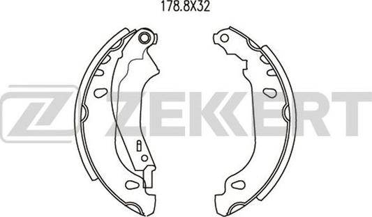 Zekkert BK-4045 - Комплект тормозных колодок, барабанные autospares.lv