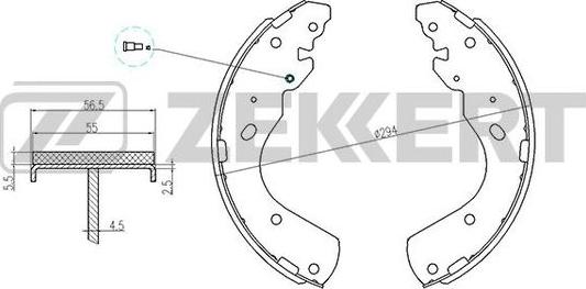 Zekkert BK-4050 - Комплект тормозных колодок, барабанные autospares.lv